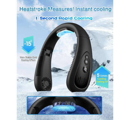 Перезаряжаемый USB-вентилятор GAITIR XQ04 5000 мА·ч, черный (my-21181)