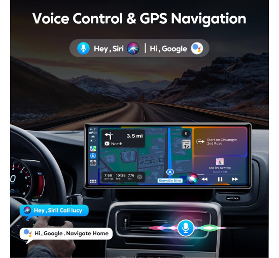 Портативная автомобильная стереосистема JATAZA T1026CW 10,26 дюйма, GPS-навигацией, черный (my-21061)