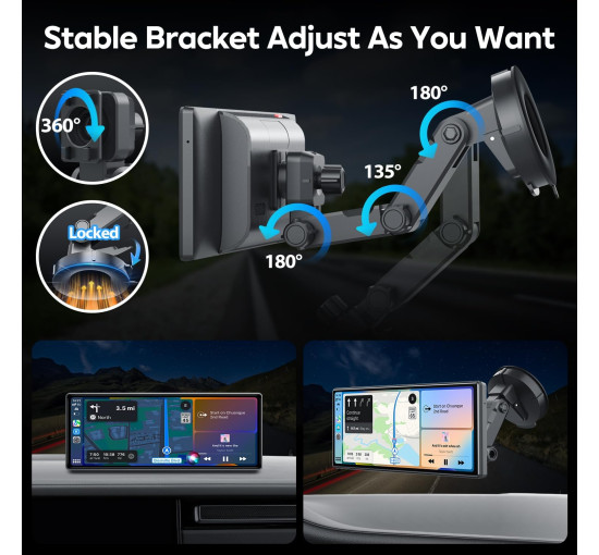 Портативная автомобильная стереосистема JATAZA T1026CW 10,26 дюйма, GPS-навигацией, черный (my-21061)