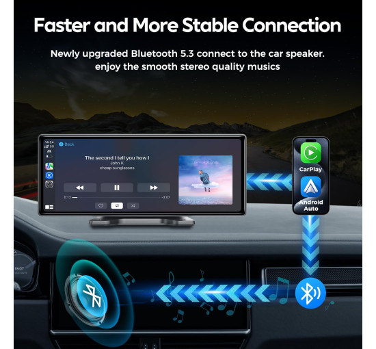 Портативная автомобильная стереосистема JATAZA T1026CW 10,26 дюйма, GPS-навигацией, черный (my-21061)