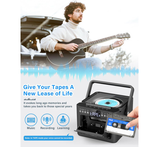 Портативний CD-плеєр Greadio CD-W16, чорний (my-21029)