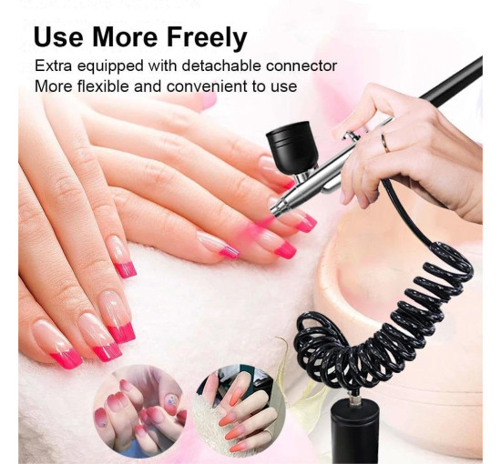 Портативний та елегантний аерограф Lifellery, акумуляторний бездротовий компресор, чорний (my-21026)