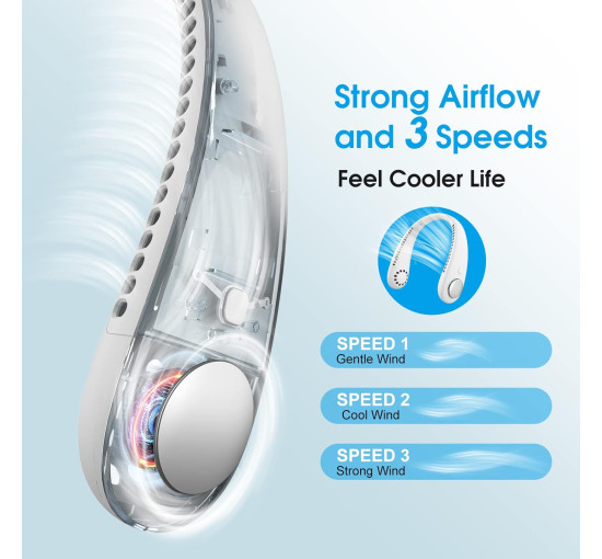 Портативный подвесной мини-вентилятор AUOKAI KJDDAZ3321500, белый (my-21199)