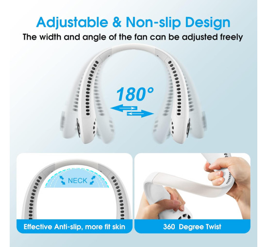 Портативный подвесной мини-вентилятор AUOKAI KJDDAZ3321500, белый (my-21199)