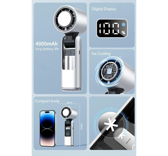 Портативный ручной вентилятор Jiawu, белый  (my-21189)