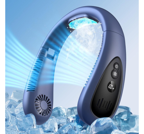 Портативний шийний вентилятор 5000 мА·год, синій (my-21071)