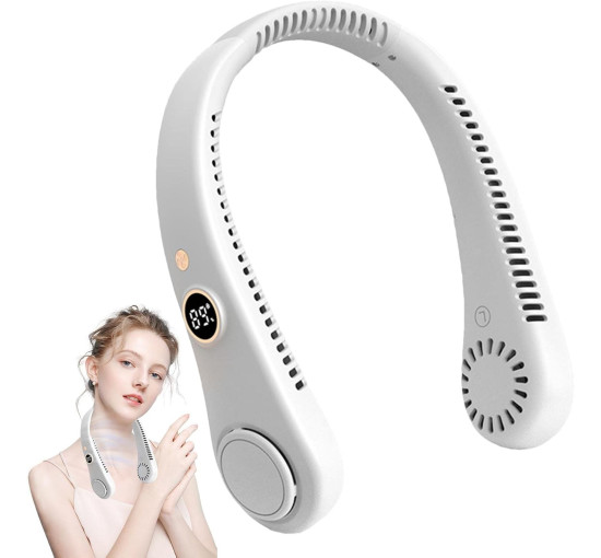 Портативний шийний вентилятор Atfoton R-8 з акумулятором 1500 мА·год, білий (my-21190)