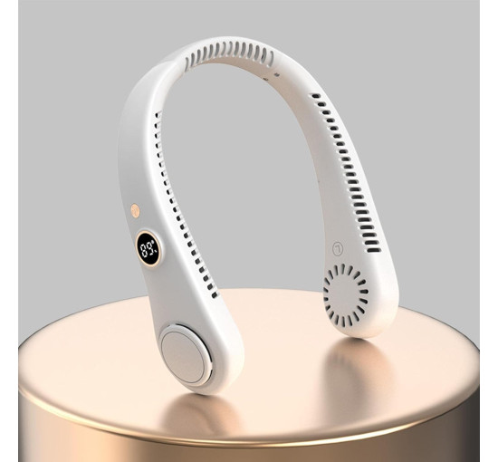 Портативний шийний вентилятор Atfoton R-8 з акумулятором 1500 мА·год, білий (my-21190)