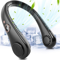 Портативный шейный вентилятор Labeol R-8 с 5 скоростями, черный (my-21173)