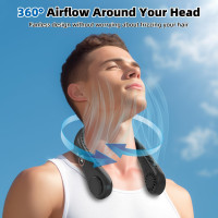 Портативний шийний вентилятор Labeol R-8 з 5 швидкостями, чорний (my-21173)