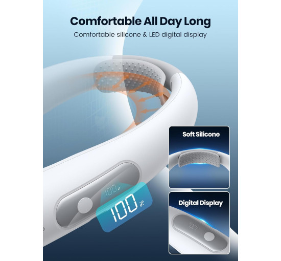 Портативный шейный вентилятор Warmco N1, 10000 мА·ч, белый (my-21206)