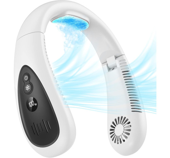 Портативний вентилятор для шиї GAITIR XQ04 з охолоджувальною пластиною, 5000 мА·год, білий (my-21203)
