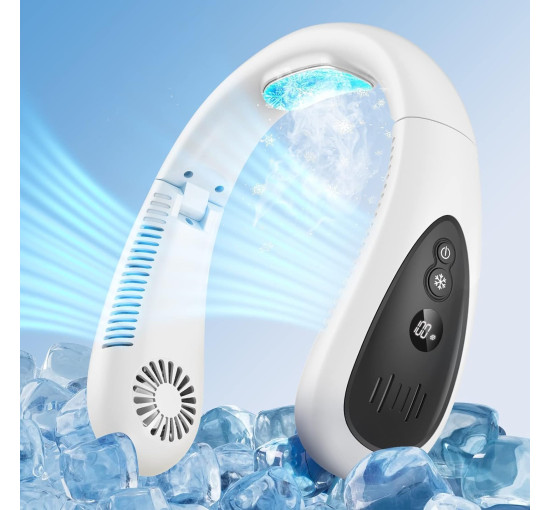Портативний вентилятор для шиї GAITIR XQ04 з охолоджувальною пластиною, 5000 мА·год, білий (my-21203)
