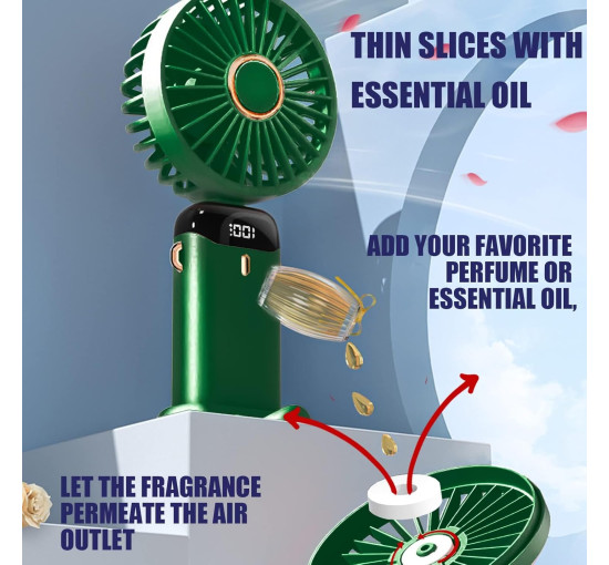 Портативний вентилятор Generic N15, 5 Вт, 3,7 В, зелений (my-21209)