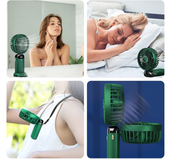 Портативний вентилятор Generic N15, 5 Вт, 3,7 В, зелений (my-21209)