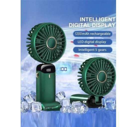 Портативний вентилятор Generic N15, 5 Вт, 3,7 В, зелений (my-21209)