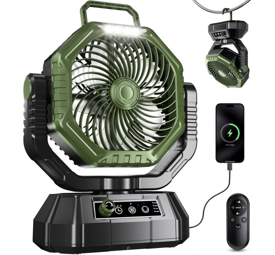 Портативний вентилятор HAWANA TF-15 20000 мА·год, зелений (my-21058)