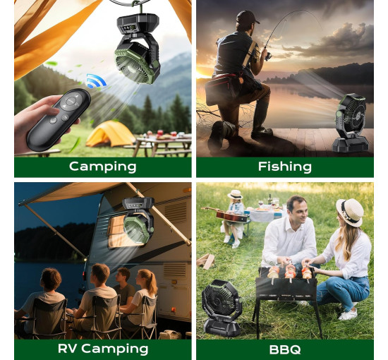 Портативний вентилятор HAWANA TF-15 20000 мА·год, зелений (my-21058)