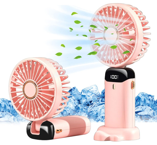 Портативный вентилятор Jsdoin N15 с зарядкой от USB, розовый (my-21211)