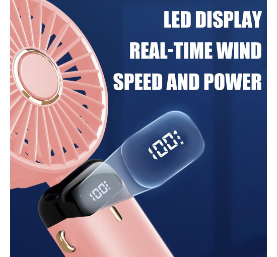 Портативный вентилятор Jsdoin N15 с зарядкой от USB, розовый (my-21211)