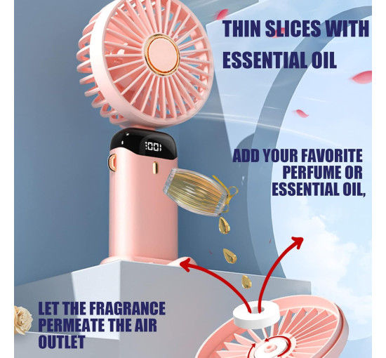 Портативный вентилятор Jsdoin N15 с зарядкой от USB, розовый (my-21211)