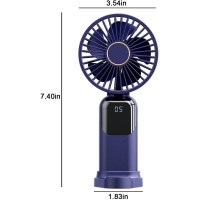 Портативный вентилятор WUBAYI с 5 скоростями, USB-зарядка, синий (my-21195)