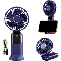 Портативний вентилятор WUBAYI із 5 швидкостями, USB-зарядка, синій (my-21195)