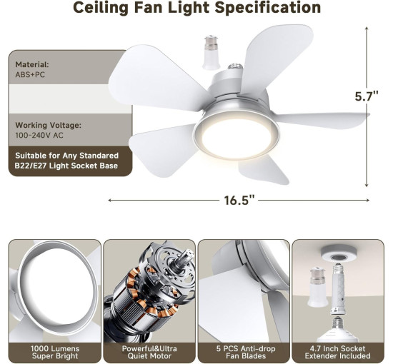 Стельовий вентилятор HZSANUE H-FS400-B2 з підсвічуванням та пультом дистанційного керування (my-21065)