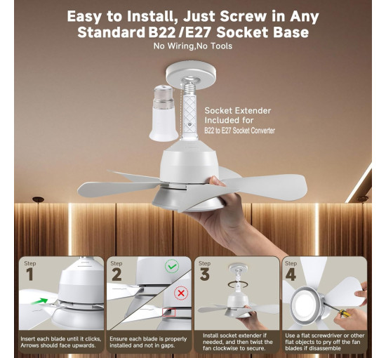 Стельовий вентилятор HZSANUE H-FS400-B2 з підсвічуванням та пультом дистанційного керування (my-21065)