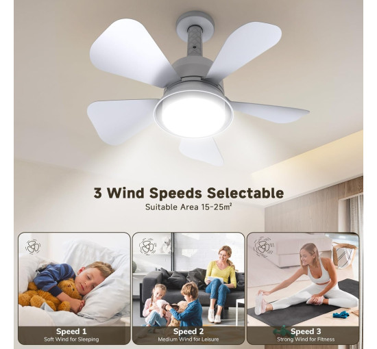 Стельовий вентилятор HZSANUE H-FS400-B2 з підсвічуванням та пультом дистанційного керування (my-21065)