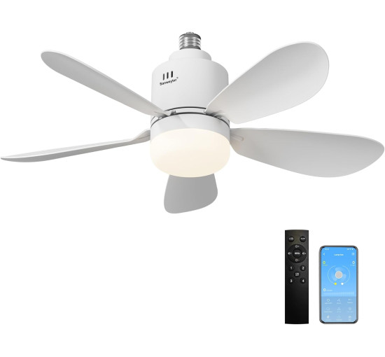 Потолочный вентилятор Sanweyter DS001 с подсветкой и пультом ДУ, белый (my-21208)