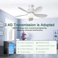 Потолочный вентилятор Sanweyter DS001 с подсветкой и пультом ДУ, белый (my-21208)