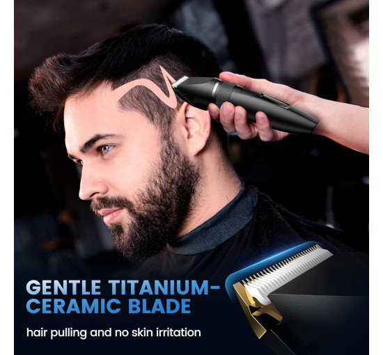 Професійний триммер Meoligr FK-503 для волосся з РК-дисплеєм, чорний (my-21060)