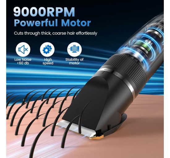 Професійний триммер Meoligr FK-503 для волосся з РК-дисплеєм, чорний (my-21060)