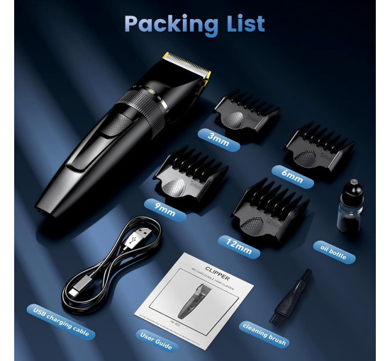 Професійний триммер Meoligr FK-503 для волосся з РК-дисплеєм, чорний (my-21060)