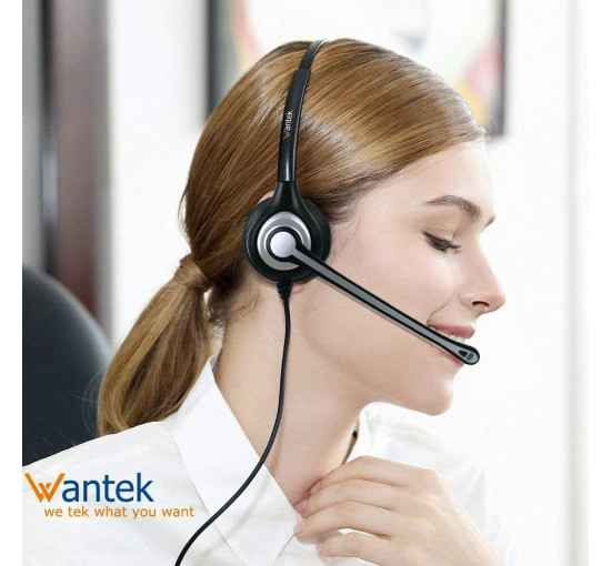 Проводная телефонная гарнитура Wantek A600F моно с микрофоном, шумоподавлением (my-21023)
