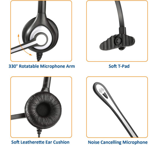 Проводная телефонная гарнитура Wantek A600F моно с микрофоном, шумоподавлением (my-21023)