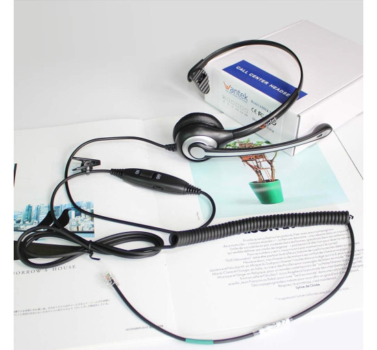 Проводная телефонная гарнитура Wantek A600F моно с микрофоном, шумоподавлением (my-21023)