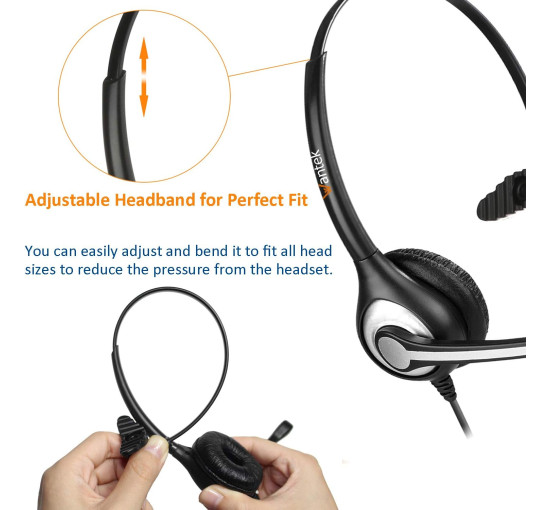 Проводная телефонная гарнитура Wantek A600F моно с микрофоном, шумоподавлением (my-21023)