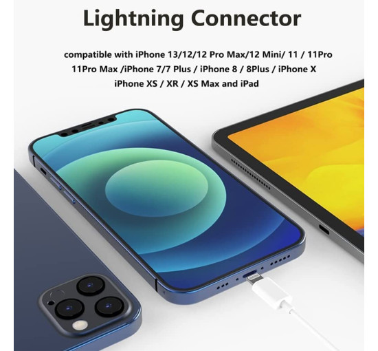 Дротові навушники Fujimoto Dengyo 3D-LT-W1 з роз'ємом Lightning, білий (my-21148)