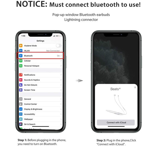 Дротові навушники Fujimoto Dengyo 3D-LT-W1 з роз'ємом Lightning, білий (my-21148)
