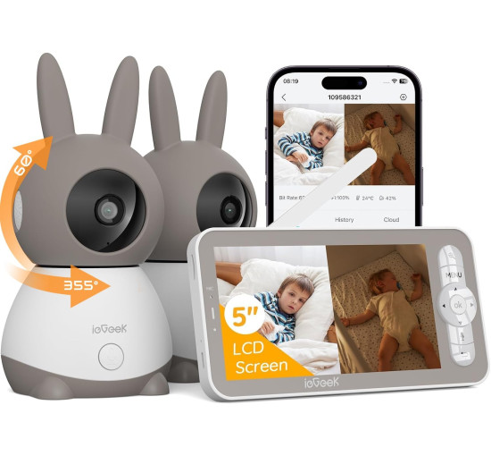 Радионяня ieGeek Baby 1T 2K с раздельным экраном (my-21048)