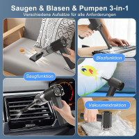 Бездротовий ручний пилосос Letiziai HCV-G181 з акумулятором, 12000 Па, чорний (my-21114)