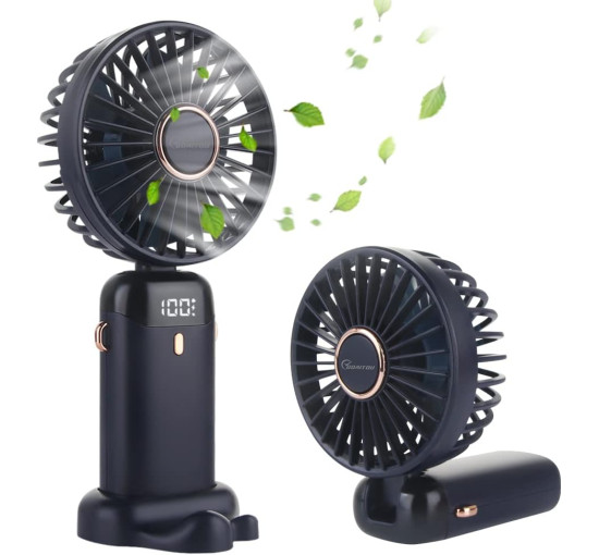 Ручной вентилятор GOAITOU N15 со светодиодным дисплеем, черный (my-21213)