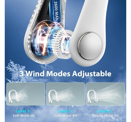 Шийний вентилятор ITHKY TY-H8, білий (my-21215)