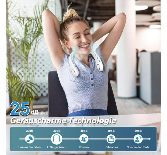 Шийний вентилятор Timiyou TYH2 з акумулятором 3000 мА·год, білий (my-21182)