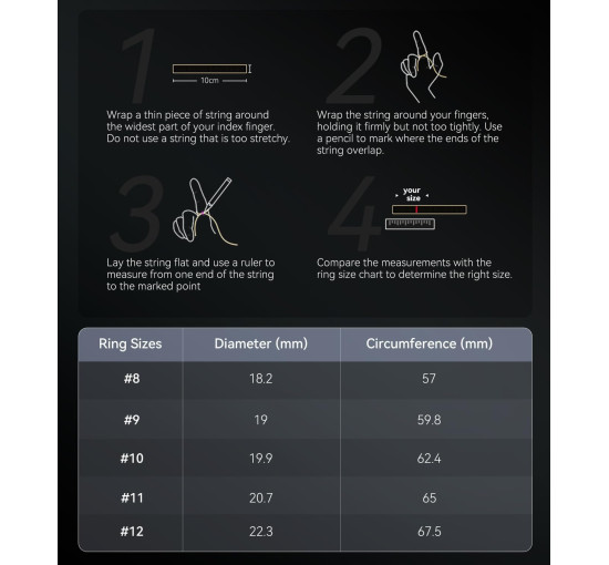 Смарт-кільце XSWCCJJ чіп JZ5.0, чорний (my-21116)
