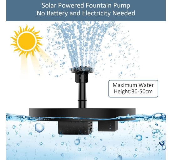 Солнечный фонтан AISITIN с 6 насадками (my-21089)