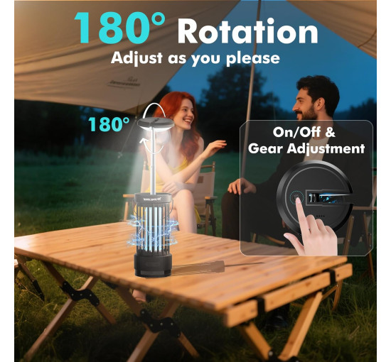 Світлодіодна пастка для мух PALONE MWS-082 лампа з регульованою висотою, 4000 мАг, чорний (my-21188)
