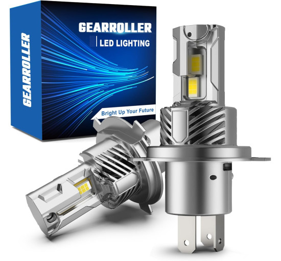 Світлодіодні лампи GEARROLLER F-CPAMZ01698-QX H4 для фар, 30000 лм, холодний білий (my-21113)
